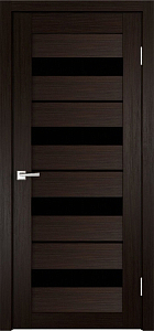 Товар Межкомнатная дверь Легенда X-5 тон Венге Остекление Лакобель черное